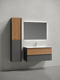 Sancos Мебель для ванной Delta 100 дуб красный/графит – фотография-2