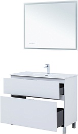 Aquanet Мебель для ванной Алвита New 100 Flat белая матовая – фотография-6