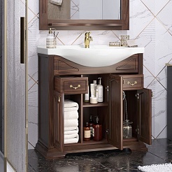 Opadiris Тумба под раковину Риспекто 85 орех антикварный – фотография-2