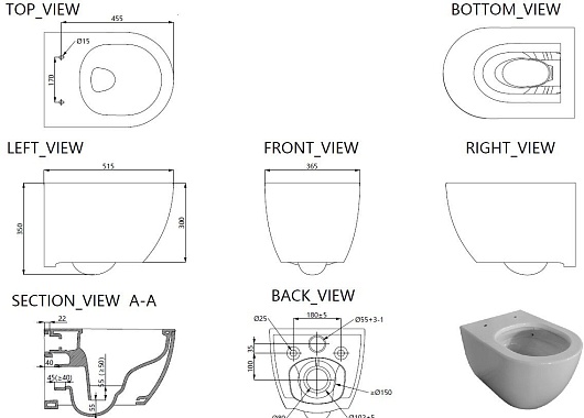 Allen Brau Чаша подвесного унитаза Priority 4.31008.20 белый глянец – картинка-15