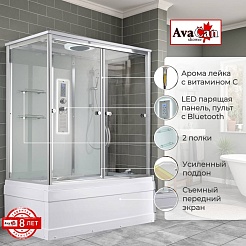 Avacan Душевая кабина 150/85 V5015LED прозрачная – фотография-2