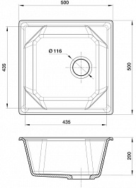 Granfest Мойка кухонная GF-U-500 черный – фотография-3