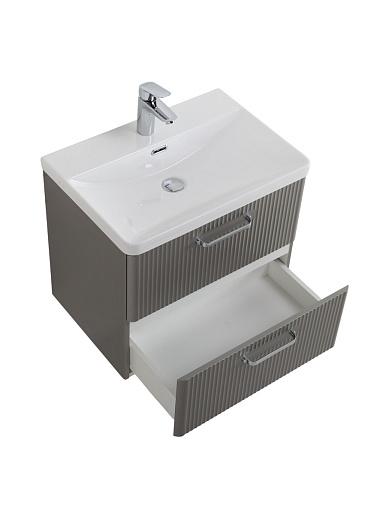 BelBagno Тумба с раковиной Due 50 подвесная Сатин ручки Хром полированный – фотография-8