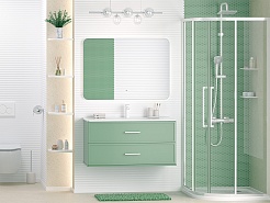 Brevita Мебель для ванной Verde 100 подвесная зеленая – фотография-2