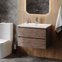 Teymi Тумба под раковину Laina 75 подвесная дуб темный – фотография-7