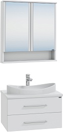 СанТа Мебель для ванной с раковиной-столешницей Вегас 70 подвесная белая – фотография-1