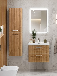 BelBagno Тумба с раковиной Due 50 подвесная Rovere Nature ручки Хром полированный – фотография-16
