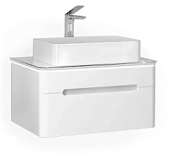 Jorno Тумба под раковину Shine 75 подвесная белая Shi.01.75/P/W – фотография-1