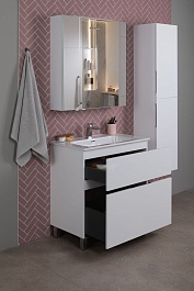 Aquanet Тумба с раковиной Алвита New 80 Flat белая матовая – фотография-16