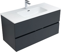 Aquanet Мебель для ванной Алвита New 100 Flat подвесная антрацит матовый – фотография-10