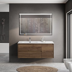BelBagno Тумба под раковину Kraft 120 L подвесная Rovere Tabacco – фотография-9