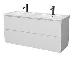 Зов Тумба с раковиной Дион 120 подвесная матовая белая – фотография-1