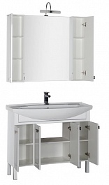 Aquanet Мебель для ванной "Честер 105" белый/серебро – фотография-11