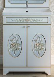 Misty Тумба для умывальника Milano 70 белая патина/декор – фотография-1