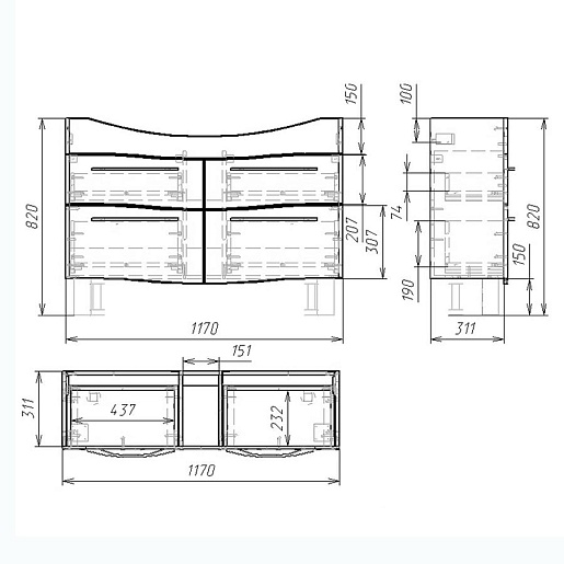 Alvaro Banos Тумба с раковиной Carino maximo 120 – картинка-7