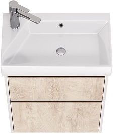 Dreja Мебель для ванной Slim 55 подвесная белая/дуб кантри – фотография-7