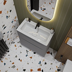 Vivon Тумба под раковину Ostin 70 напольная серая матовая – фотография-6