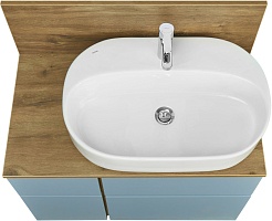 Акватон Столешница под раковину Мишель 80 со стеновой панелью дуб рустикальный – фотография-3