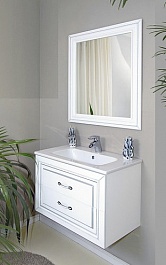 Атолл Мебель для ванной Валери 80 белая/серебро – фотография-6