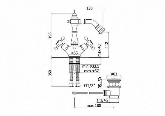 Paffoni Смеситель для биде Belinda FBLV135BR – фотография-2