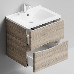 Водолей Тумба под раковину Адель 60 подвесная ореховый дубослив светлый – фотография-3