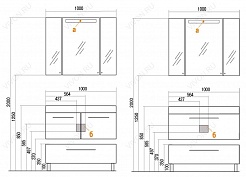 Акватон Мебель для ванной "Мадрид 100 М-1" ZSH черная – фотография-5