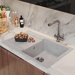 Mixline Мойка кухонная ML-GM31 ультра-белая – фотография-4