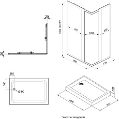 Triton Душевой уголок Вента Хром 100/80 Щ0000057860 – фотография-5