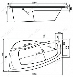 Santek Акриловая ванна Майорка XL 160 L – фотография-3