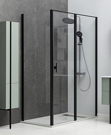 Allen Brau Душевой уголок Priority 140x100 3.31012.BBA/3.31021.BBA чёрный браш – фотография-3
