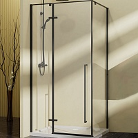 Vincea Душевой уголок Slim-N 100x90 VSR-5SN9010CLB профиль черный стекло прозрачное