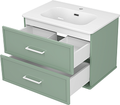 Brevita Тумба с раковиной Verde 70 подвесная зеленая – фотография-4