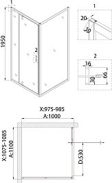 Niagara Душевая дверь в нишу Nova NG-63-11A – фотография-5