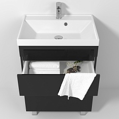 Водолей Мебель для ванной Best 60 черная – фотография-3