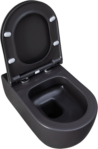 Allen Brau Унитаз подвесной Priority 4.31001.AN антрацит с крышкой 4.31004.AN – картинка-3
