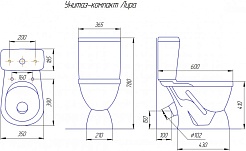 Rosa Унитаз-компакт Лира чёрный – фотография-3