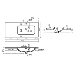 Sancos Тумба с раковиной Snob R 1.0 100 R bianco раковина Element 101 чаша справа CN7003R – фотография-8