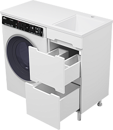 Misty Тумба под раковину Байкал 40 под стиральную машину белая – фотография-10