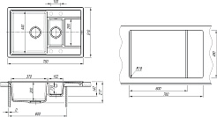 Florentina Мойка кухонная Липси 780 К серый шелк – фотография-4