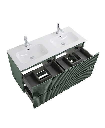 BelBagno Тумба под раковину Uno 120 с 2 чашами подвесная Еловый матовый – картинка-5