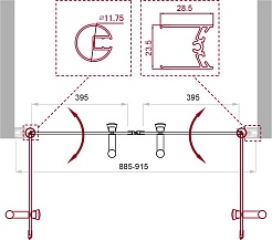 BelBagno Душевая дверь в нишу 90/190 UNO-B-2-90-CH-Cr – фотография-2