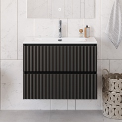 BelBagno Тумба с раковиной Uno 80 подвесная Темно-Серый матовый с раковиной BB-8099-80 – фотография-14