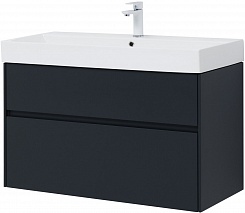 Aquanet Мебель для ванной Бруклин 100 подвесная черная матовая – фотография-22