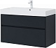 Aquanet Мебель для ванной Бруклин 100 подвесная черная матовая – фотография-57