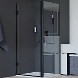 RGW Душевой уголок Hotel HO-045B (HO-011B + Z-050-2B + O-204B) 60x100 профиль черный стекло прозрачное