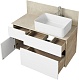 Акватон Мебель для ванной Мишель 100 с гранитной столешницей дуб эндгрейн/белый – картинка-25