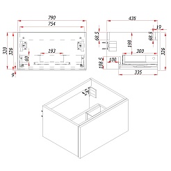 Зов Тумба с раковиной Кито Флавио 80 подвесная со столешницей белая – фотография-7