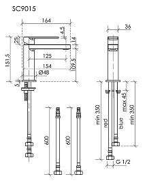 Sancos Смеситель для раковины Studio вороненая сталь SC9015GG – фотография-3