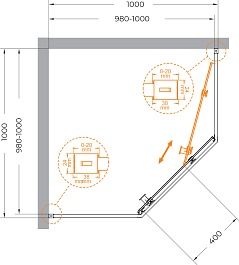 Cezares Душевой уголок Relax 304 RELAX-304-P-1-100-C-BORO 100x100 профиль брашированное золото стекло прозрачное – фотография-7