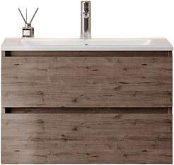 Teymi Тумба с раковиной Laina 75 подвесная дуб темный – фотография-1